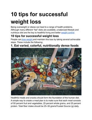 10 Tips for Successful Weight Loss