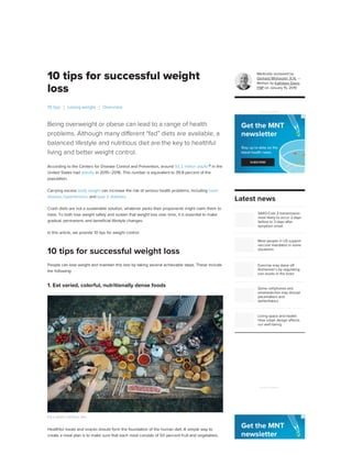 10 Tips for Successful Weight Loss