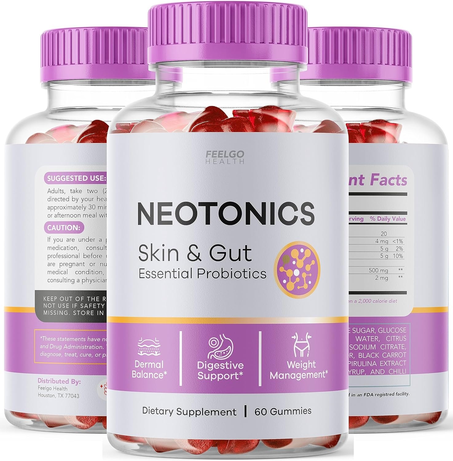 2 Pack - Neotonics Gummies - New Advanced Formula Neotonics Skin and Gut Gummies, Neotonics Gummies, Neotonics Skin and Gut Gummies Reviews, for 60 Days.