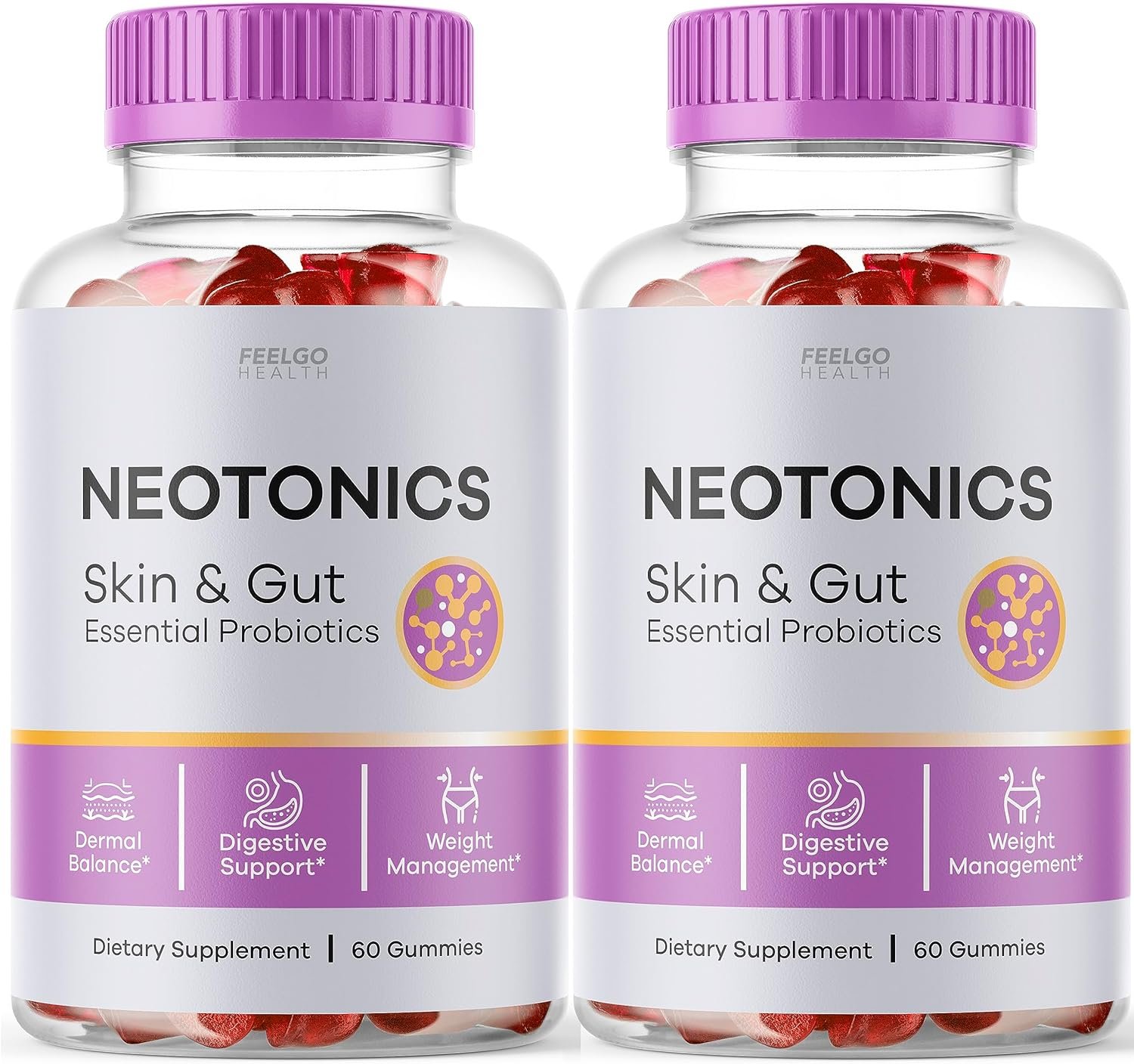 2 Pack - Neotonics Gummies - New Advanced Formula Neotonics Skin and Gut Gummies, Neotonics Gummies, Neotonics Skin and Gut Gummies Reviews, for 60 Days.