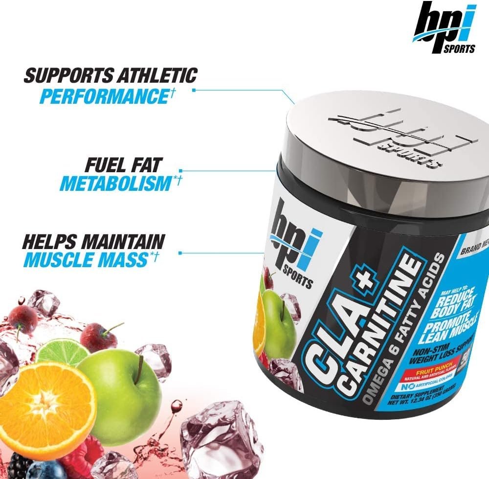 BPI Sports CLA+Carnitine–Conjugated Linoleic Acid–Weight Loss Formula –Metabolism, Performance, Lean Muscle–Caffeine Free–For Men Women–Watermelon Freeze–50 servings – 12.34 oz.(Packaging May Vary)