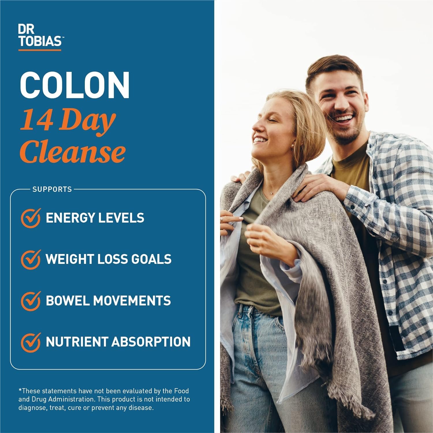 Dr. Tobias Colon 14 Day Cleanse, Advanced Gut Cleanse Detox for Women Men with Cascara Sagrada, Psyllium Husk Senna Leaf, Non-GMO Colon Cleanse, 28 Capsules (1-2 Daily)