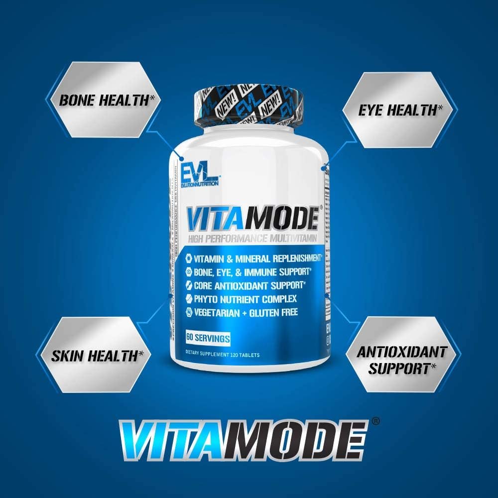 Evlution Nootropic Supplement and Daily Multivitamin for Men Nutrition VitaMode Men’s Multivitamin with Phytonutrient Complex and Alpha GPC 600 mg Nootropics Brain Support Supplement - 2 Pack