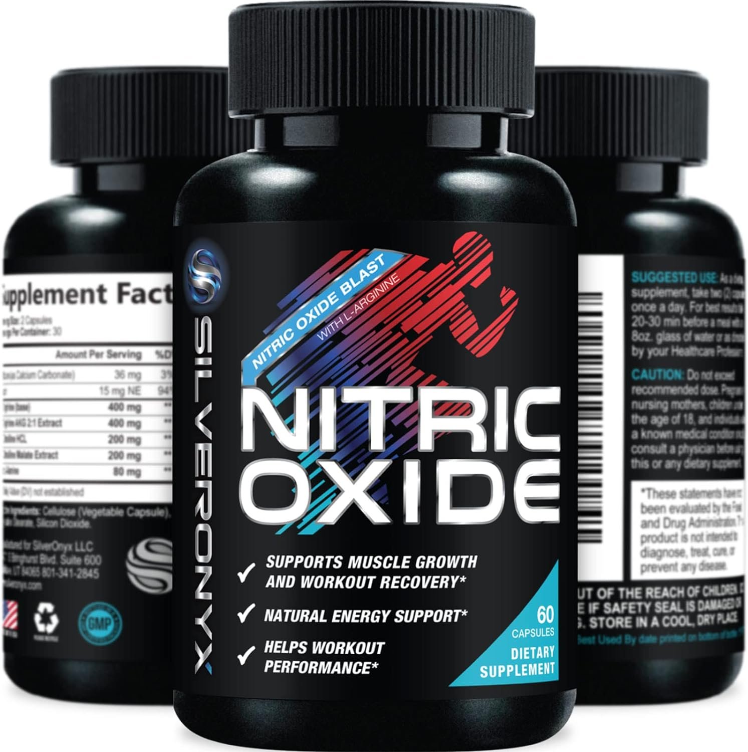 Extra Strength Nitric Oxide Supplement L Arginine 3X Strength - Citrulline Malate, AAKG, Beta Alanine - Premium Muscle Supporting Nitric Booster for Strength Energy to Train Harder - 60 Capsules