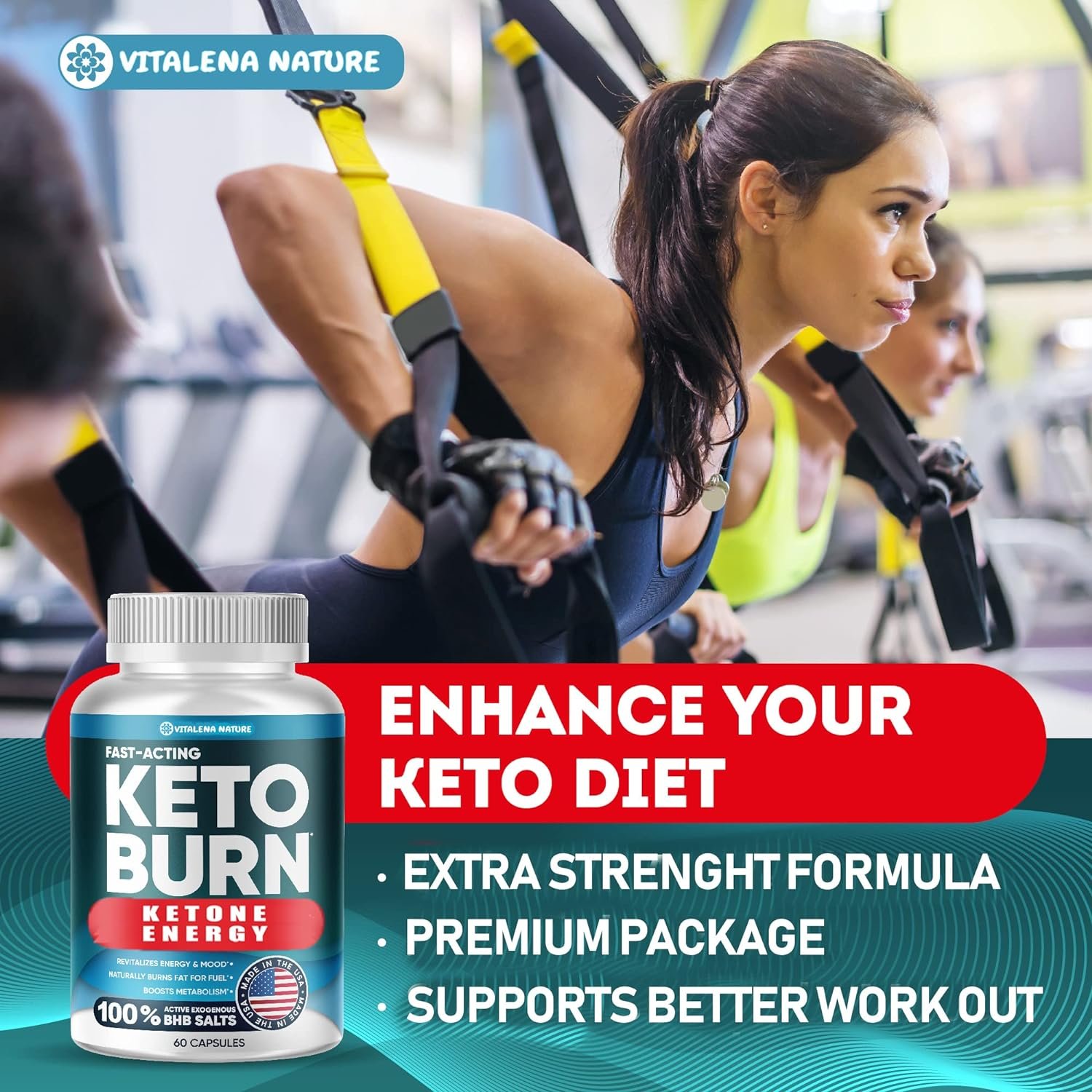 Keto Pills with Pure BHB Exogenous Ketones - Effective Keto Pills Made in USA - Advanced Keto Supplement for Ketosis Support - Keto BHB - 60 Capsules