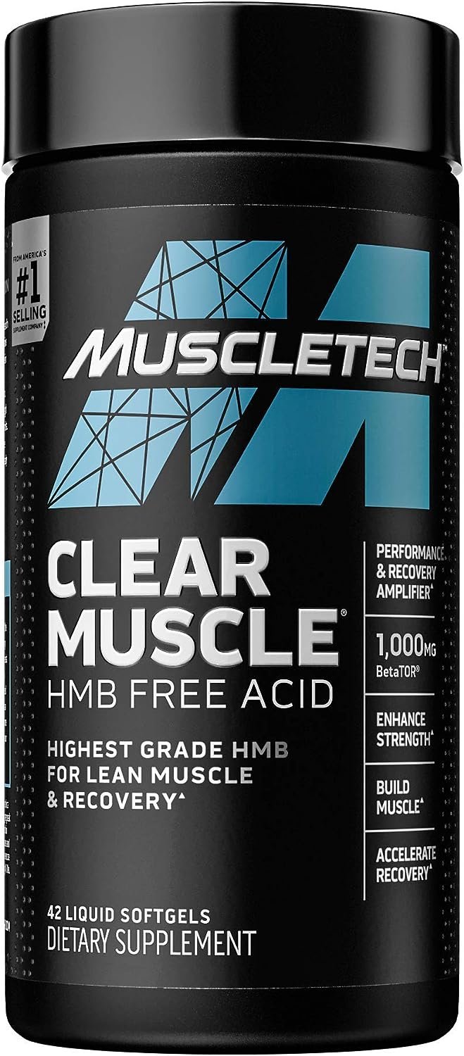 MuscleTech Clear Muscle Post Workout Recovery | Muscle Builder for Men Women | HMB, Sports Nutrition Muscle Building Supplements, 42 ct