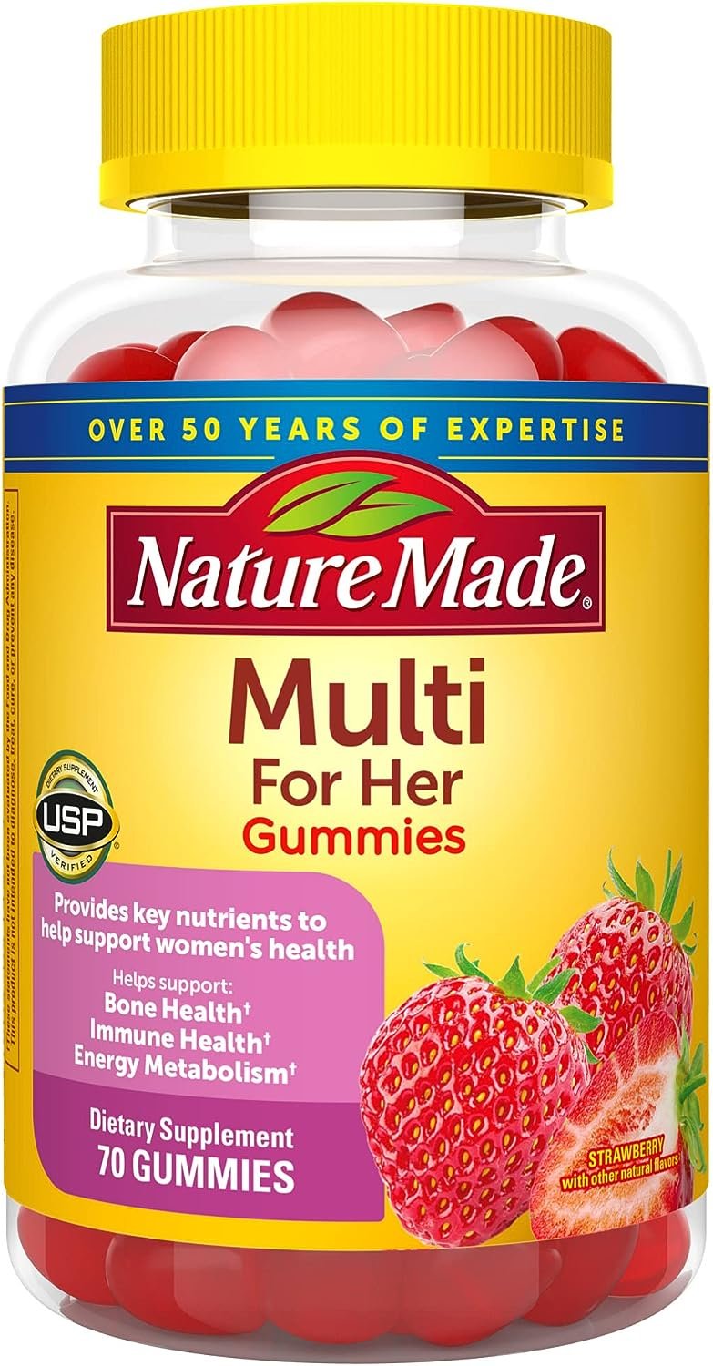 Nature Made Multivitamin For Her, Womens Multivitamin for Daily Nutritional Support, Multivitamin for Women, 70 Gummies, 35 Day Supply