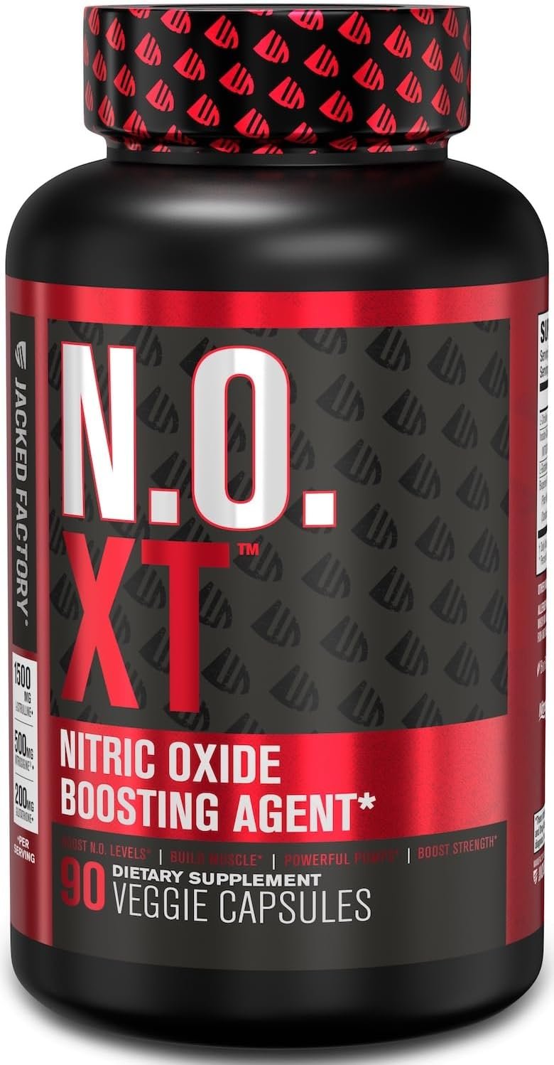 N.O. XT Nitric Oxide Supplement with Nitrosigine L Arginine L Citrulline for Muscle Growth, Pumps, Vascularity, Energy - Extra Strength Pre Workout N.O. Booster Muscle Builder - 90 Veggie Pills