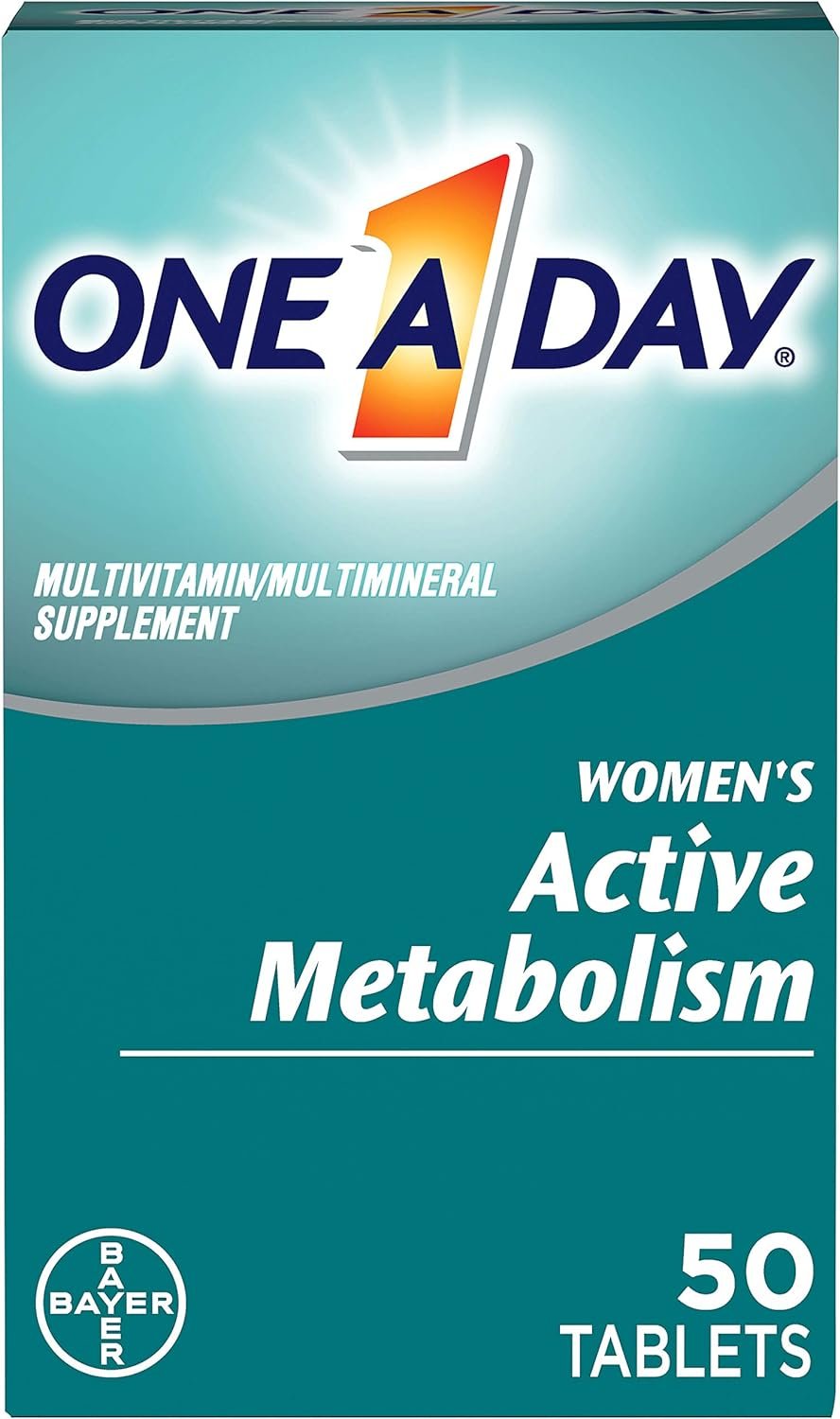 One A Day Women’s Active Metabolism Multivitamin, Supplement with Vitamin A, C, D, E and Zinc for Immune Health Support*, Iron, Calcium, Folic Acid more, 50 Count