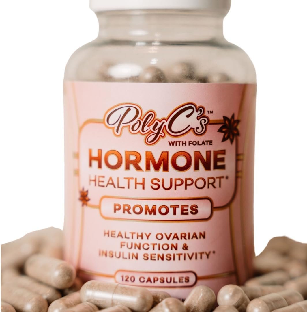 Poly Cs- Cinnamon Infused PCOS Support | Vitamin B9 | Inositol | D-Chiro-Inositol | Aids with Hormone Balance | Assists with Healthy Ovarian Support for Women | 30 Day Supply