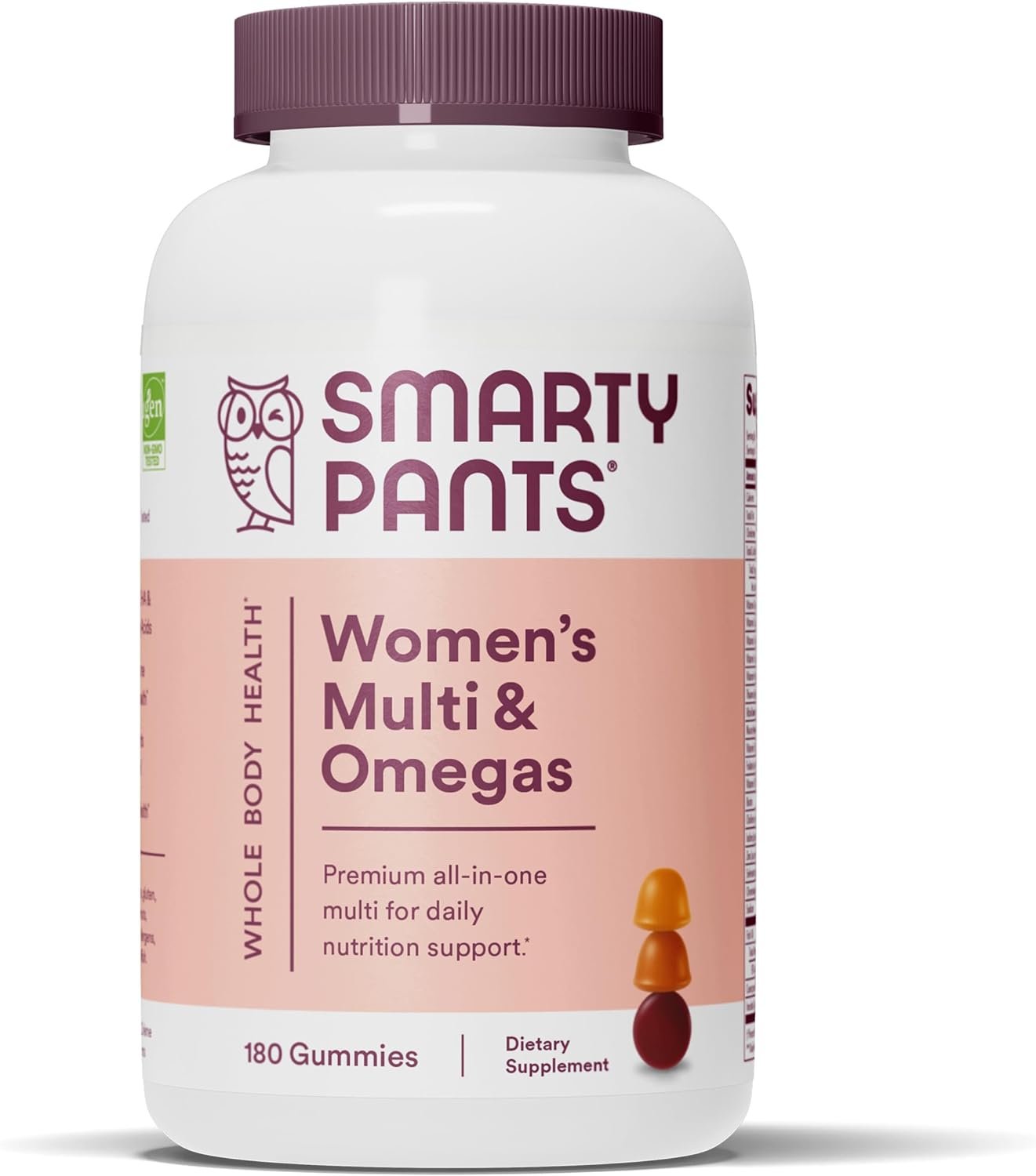 SmartyPants Womens Formula Gummy Vitamins: Gluten Free, Multivitamin, CoQ10, Folate (Methylfolate), Vitamin K2, Vitamin D3, Biotin, B12, Omega 3 DHA/EPA Fish Oil, 180 count (30 Day Supply)