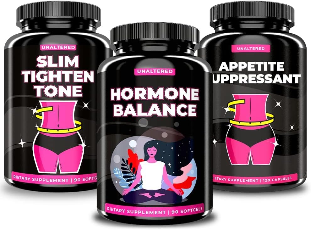 UNALTERED Belly Fat Burner, Hormone Balance, Appetite Suppressant - Weight Loss Wellness Bundle for Women - 1 Month Supply