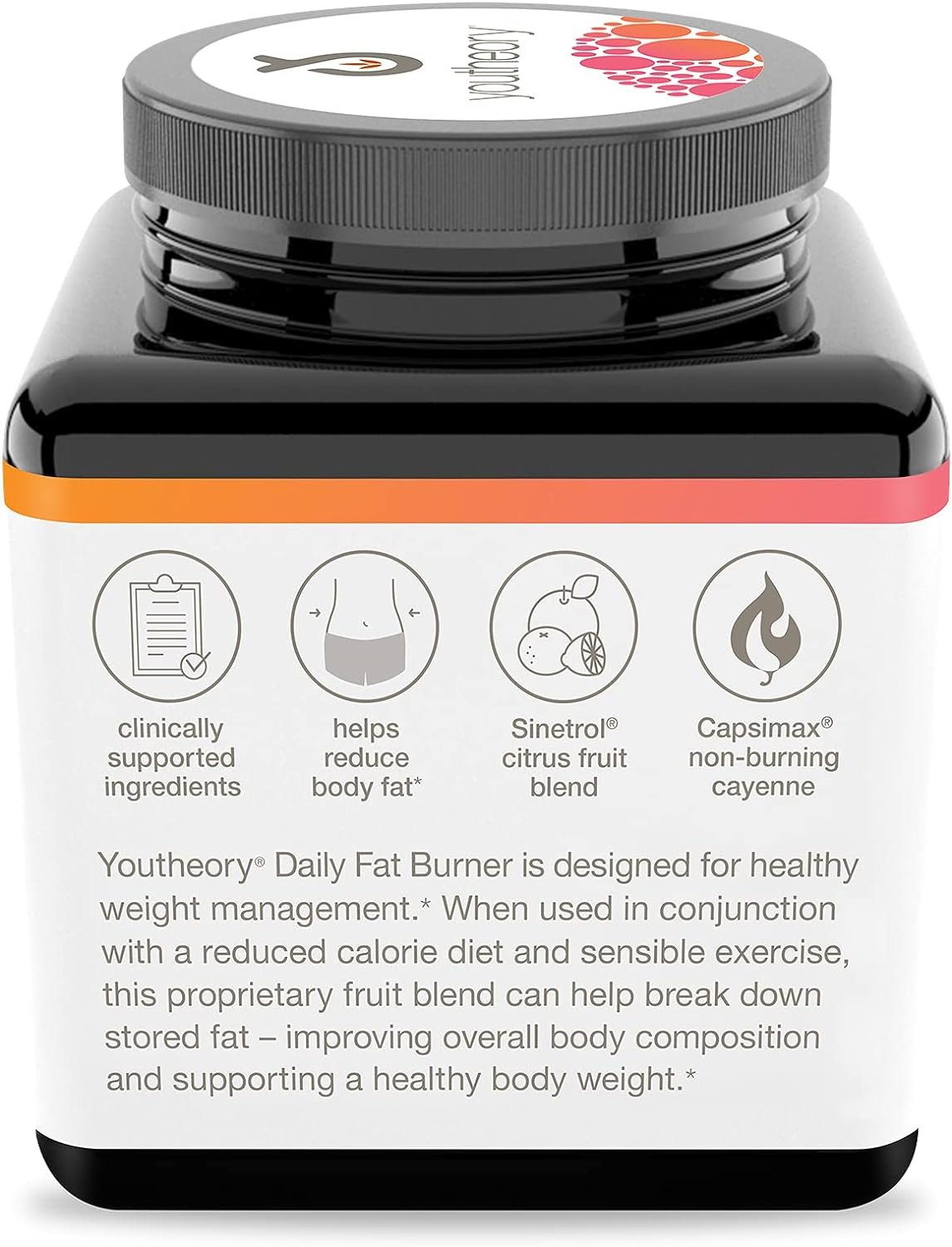 Youtheory Daily Fat Burner Vegetarian Capsules, Healthy Weight Management, 60 ct